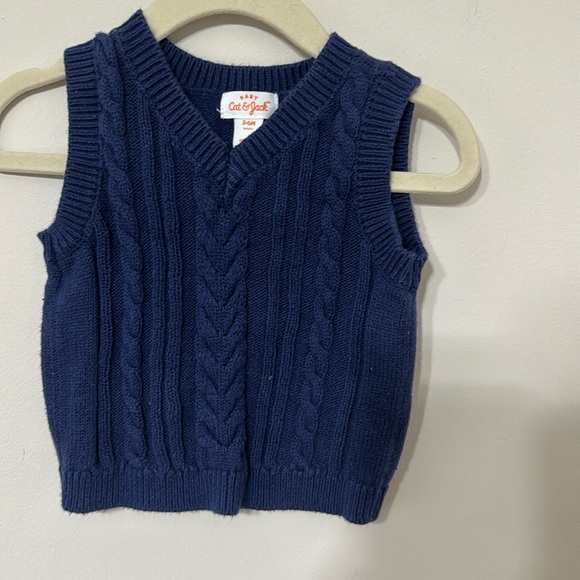 Cat & Jack | Navy Blue Cable Knit Sweater Vest | Size 3-6 Months - Picture 1 of 6